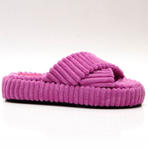 Free People Two Days In Ibiza Terry Slides Orchid 6 - Picture 13 of 16